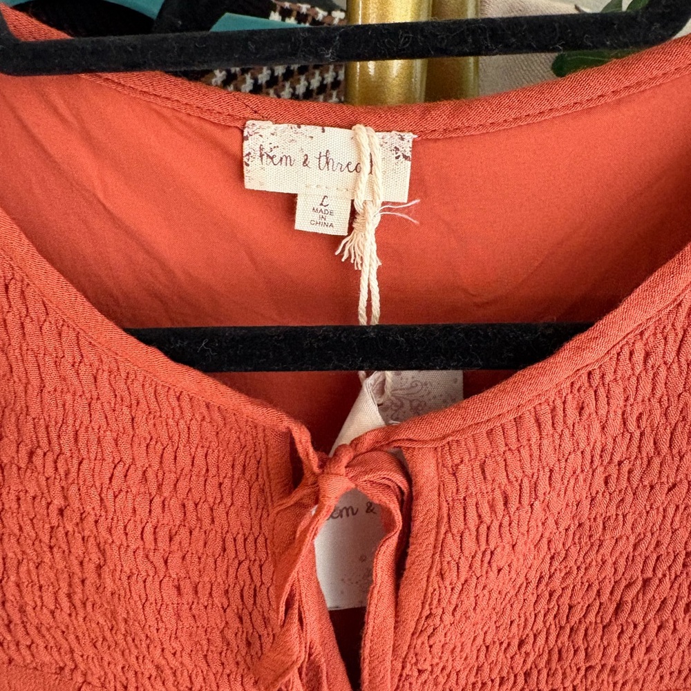Hem & Thread Terracotta Long Sleeve Dress - Picture 4 of 4